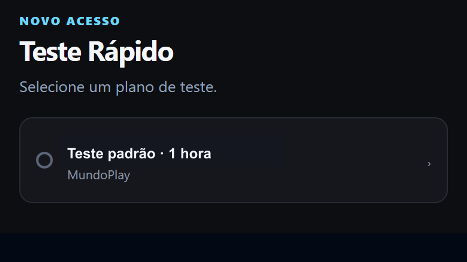 Recriação sanitizada da etapa Teste Rápido com uma opção de demonstração disponível